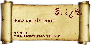 Bosznay Ágnes névjegykártya