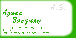 agnes bosznay business card